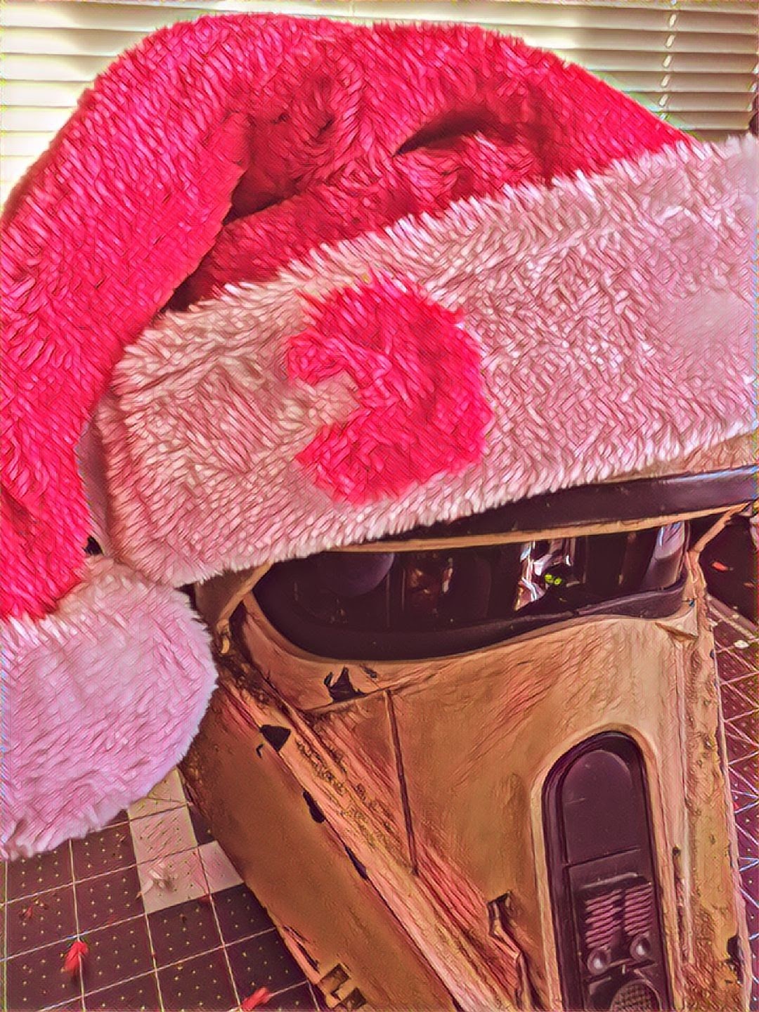 Free Santa Hat Tutorial for Your Cosplay Helmet - super easy and fun!
